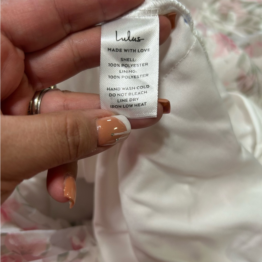 Lulus Endlessly Gorgeous White Floral Burnout Tie-Strap Midi Dress Size XL NWT - Picture 11 of 11